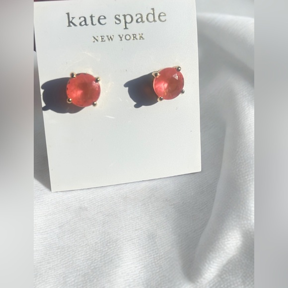 Kate Spade Pink Crystal Stud Earrings – NWT, 14K Gold Fill,  Designer Earrings - Picture 4 of 4